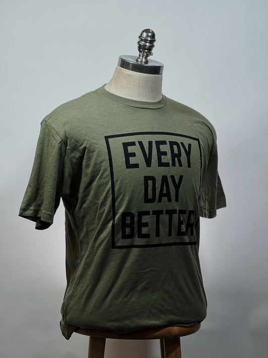 OD GREEN / BLACK BOX LOGO TEE