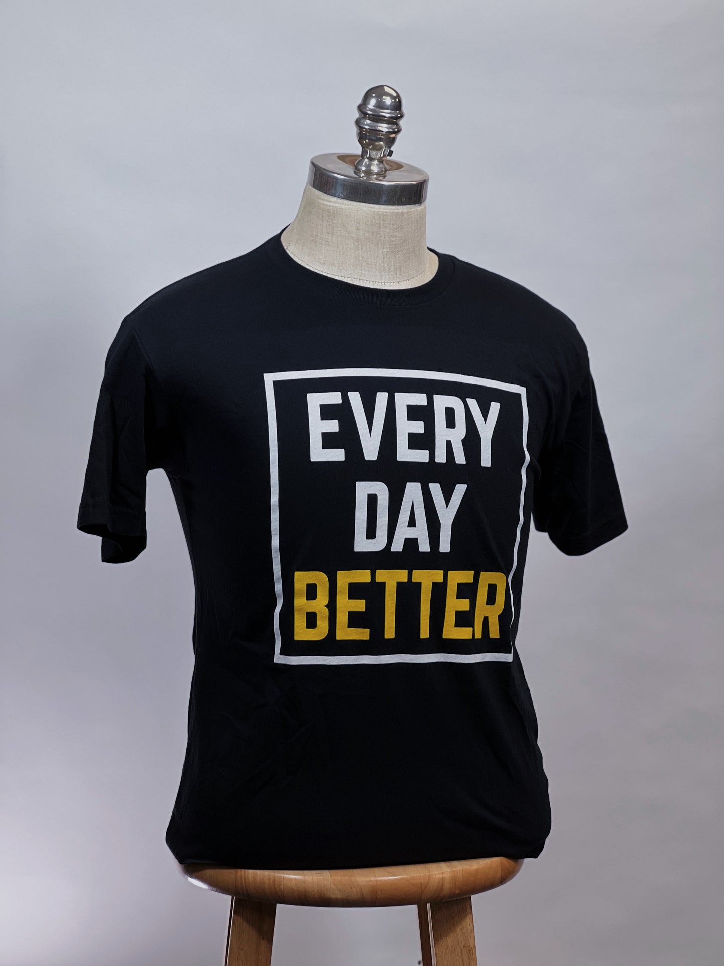 Black w/ White/Yellow EVERY DAY BETTER Box Logo Tee