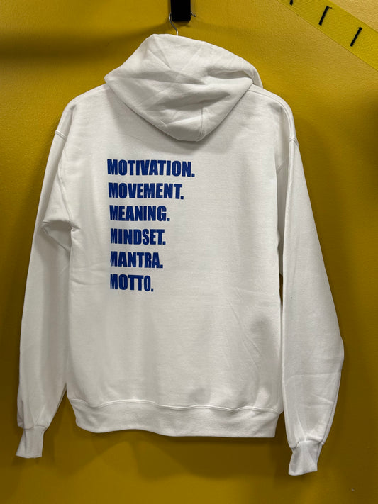 WHITE "MOTIVATION" HOODIE