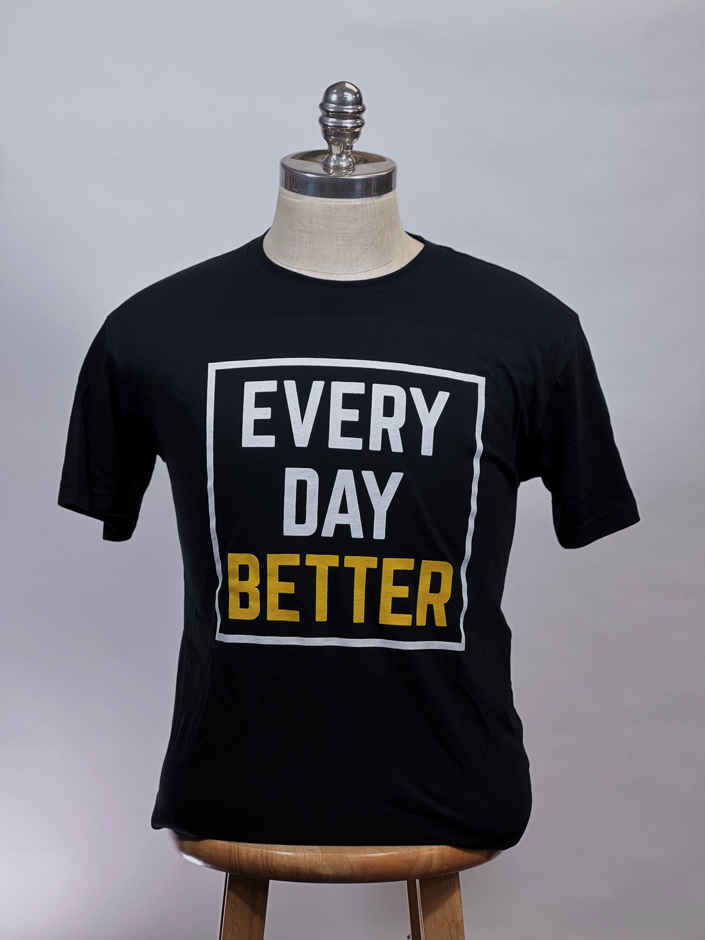 Black w/ White/Yellow EVERY DAY BETTER Box Logo Tee