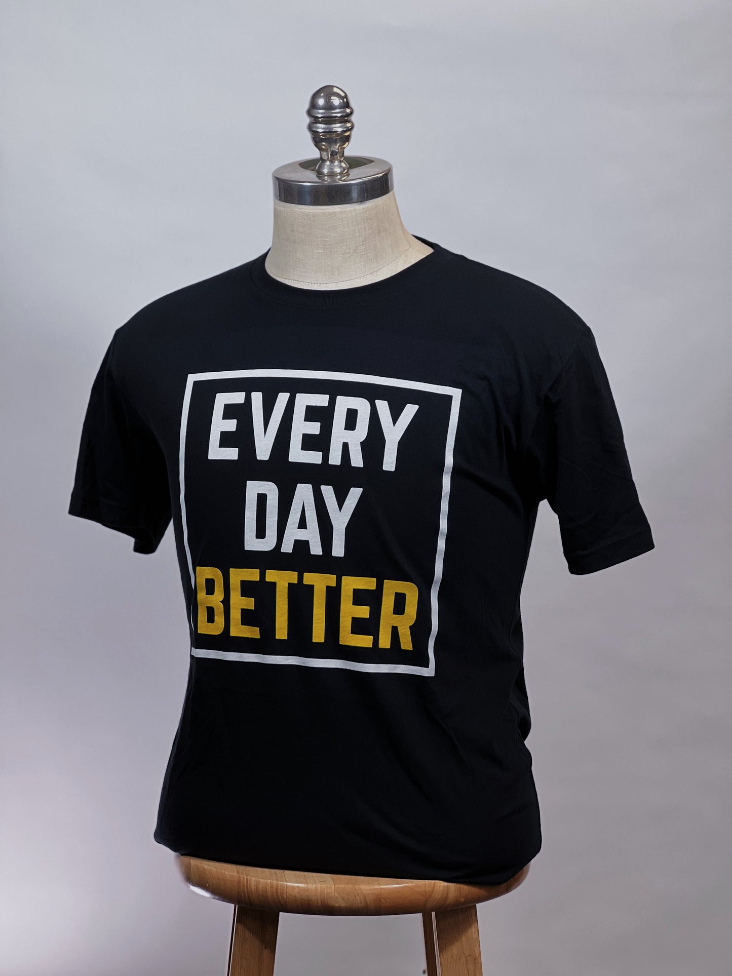 Black w/ White/Yellow EVERY DAY BETTER Box Logo Tee