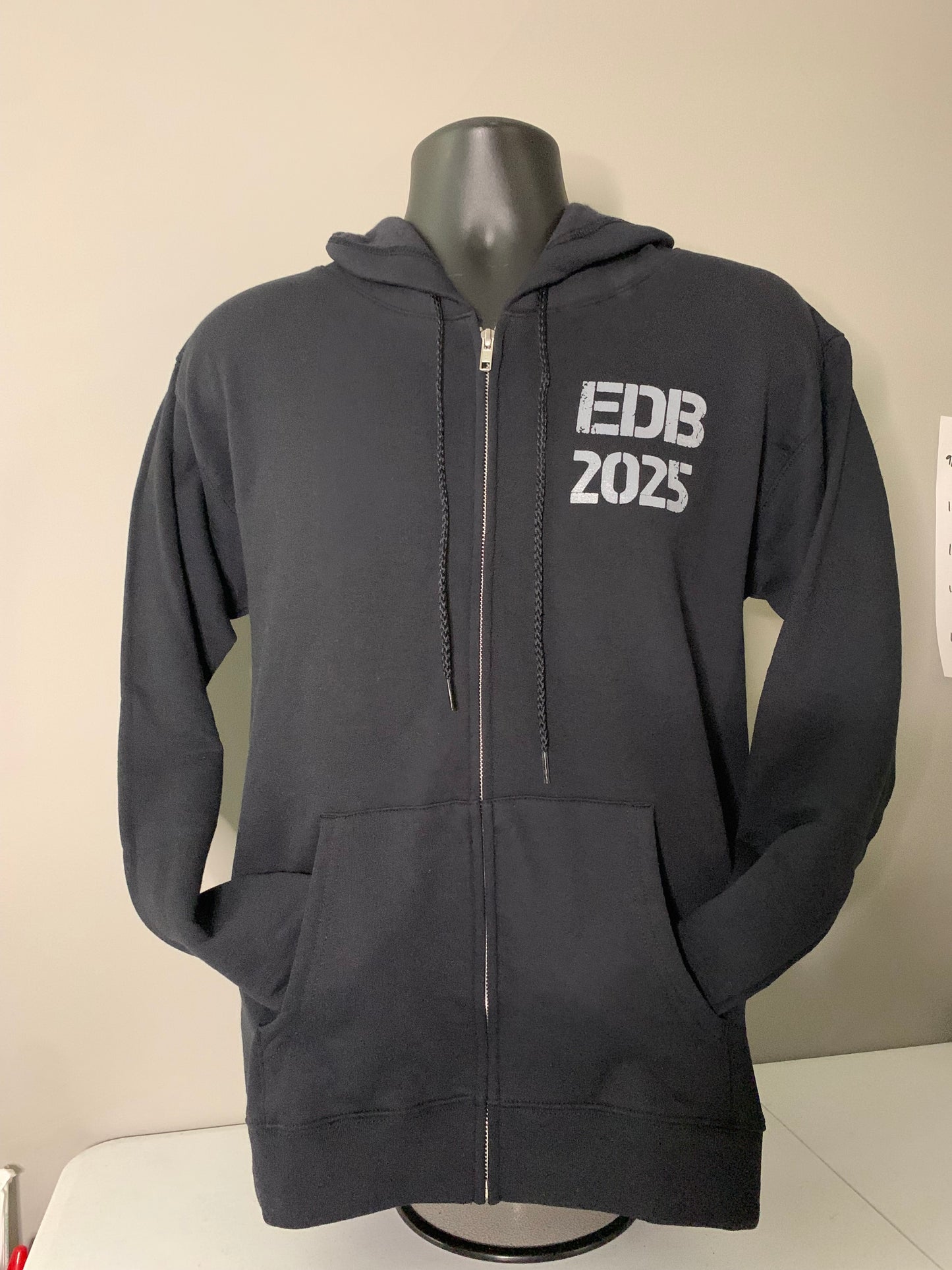BLACK ZIP-UP BOX LOGO Hoodie