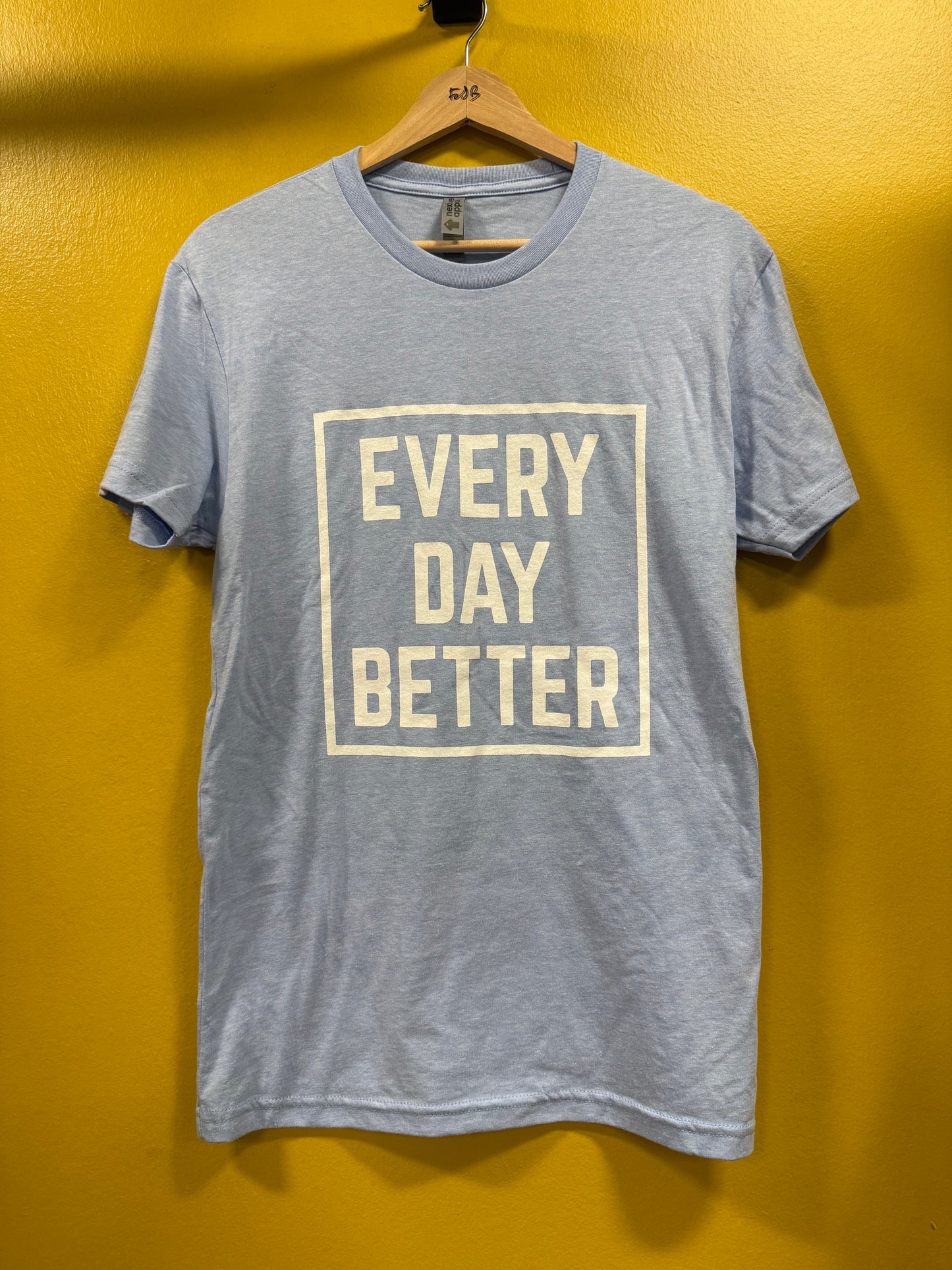 HEATHER COLUMBIA BLUE box logo tee