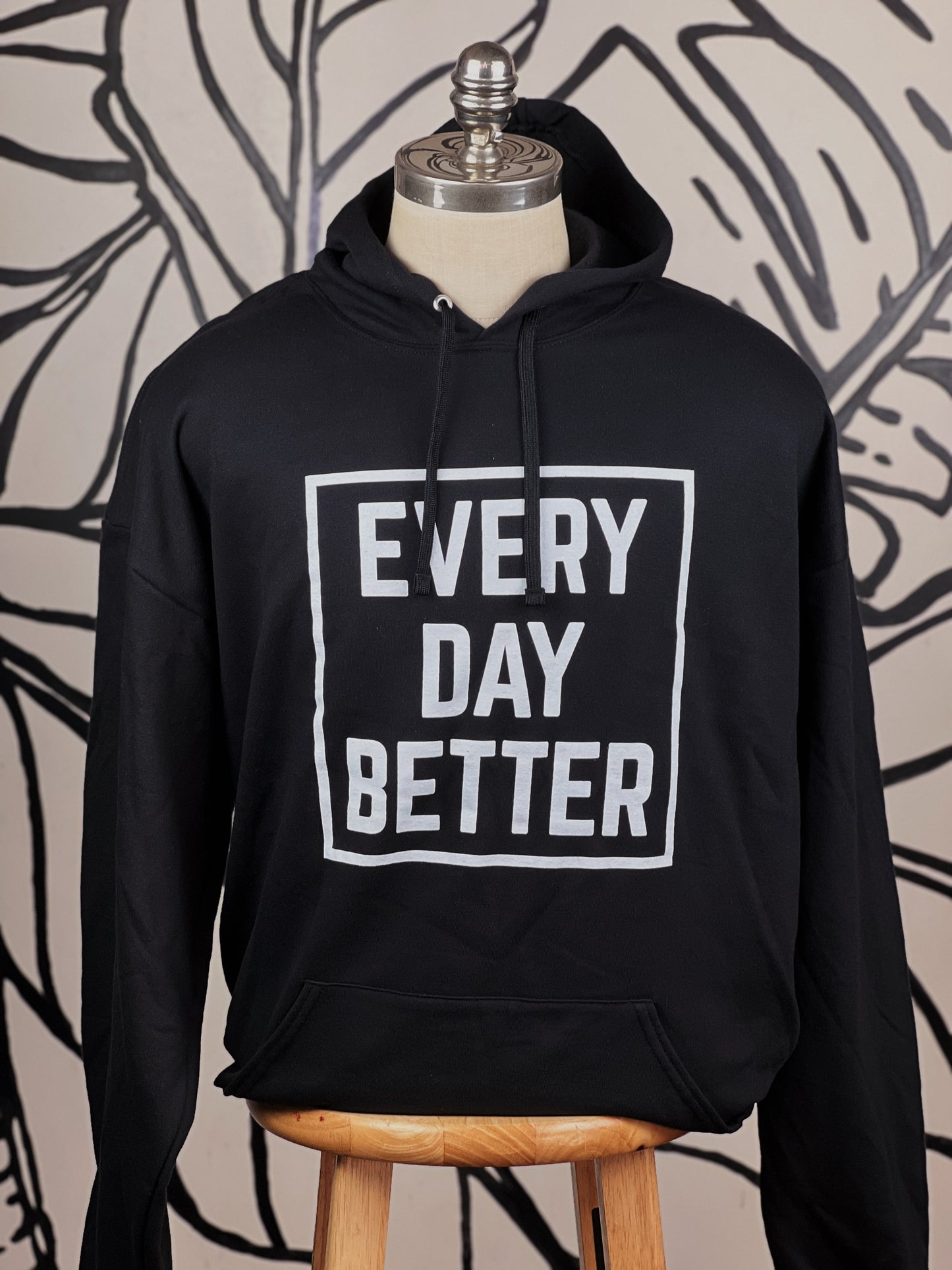 Black w/ White Every Day BETTER Box Logo Hoodie
