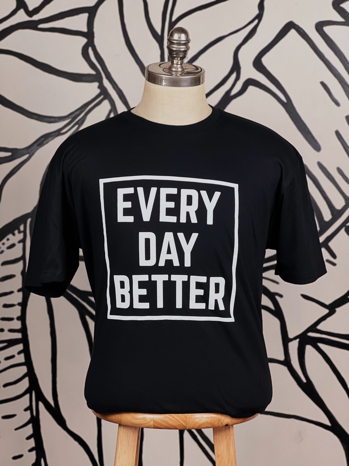 Black w/ White Every Day BETTER Box Logo Tee (HAWAII on the back)