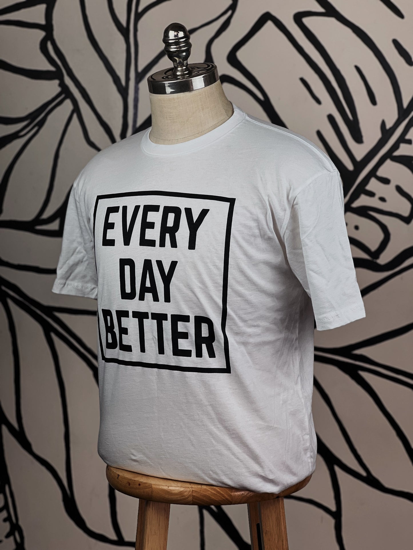 White w/ Black Every Day BETTER Box Logo Tee (HAWAII on the back)