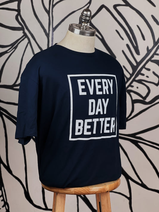 Dark Navy w/ White Every Day Better Box Logo Tee