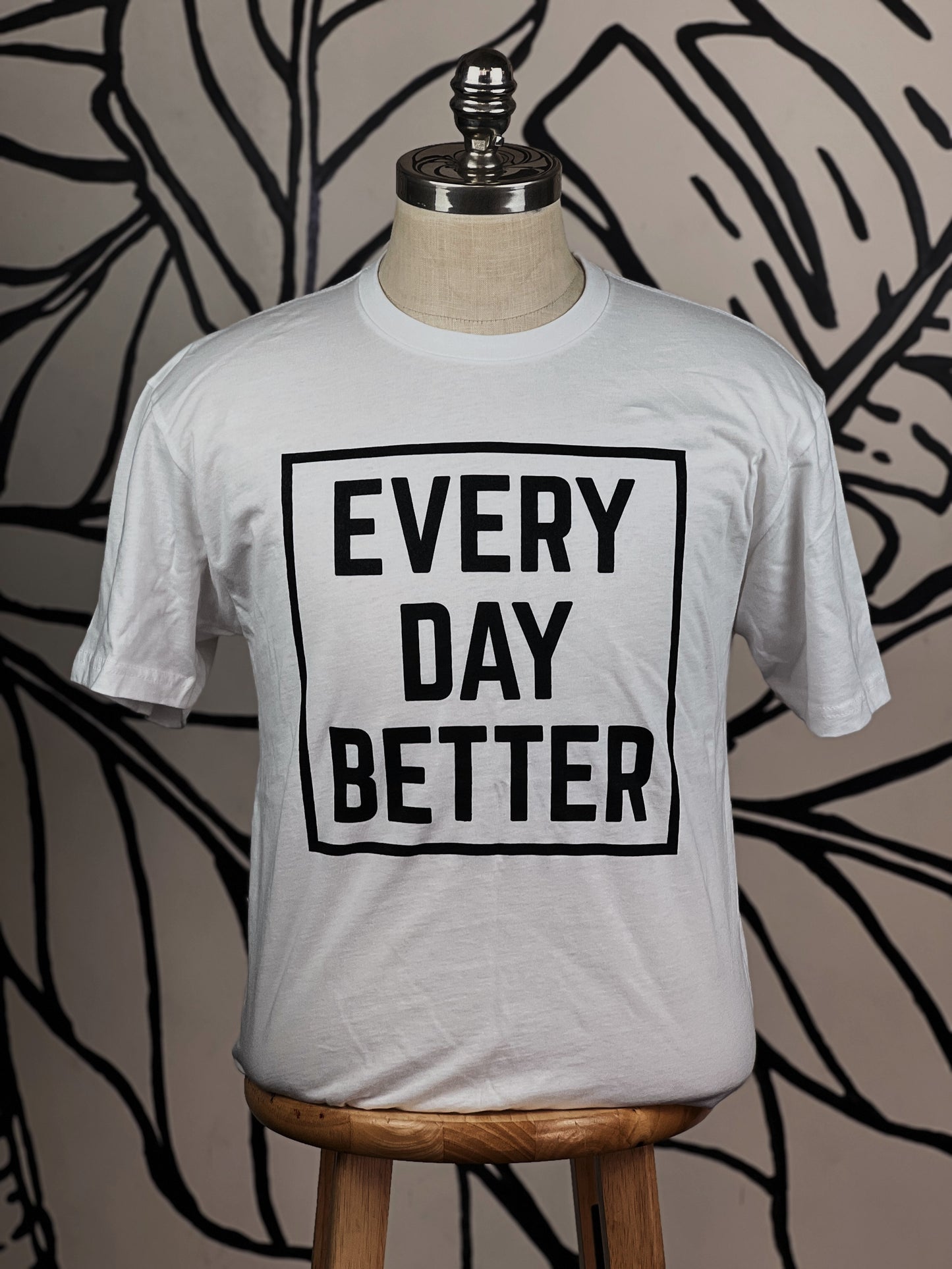 White w/ Black Every Day BETTER Box Logo Tee (HAWAII on the back)