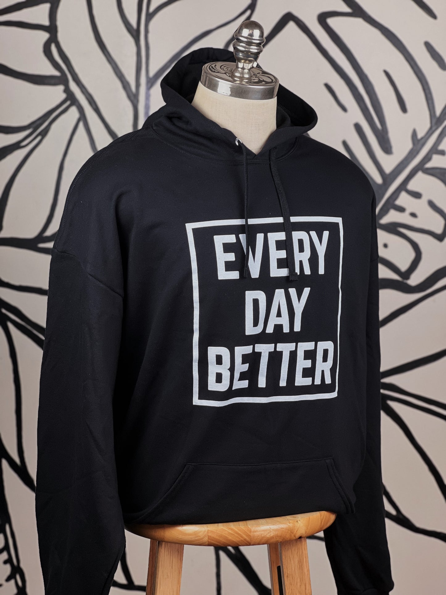 Black w/ White Every Day BETTER Box Logo Hoodie