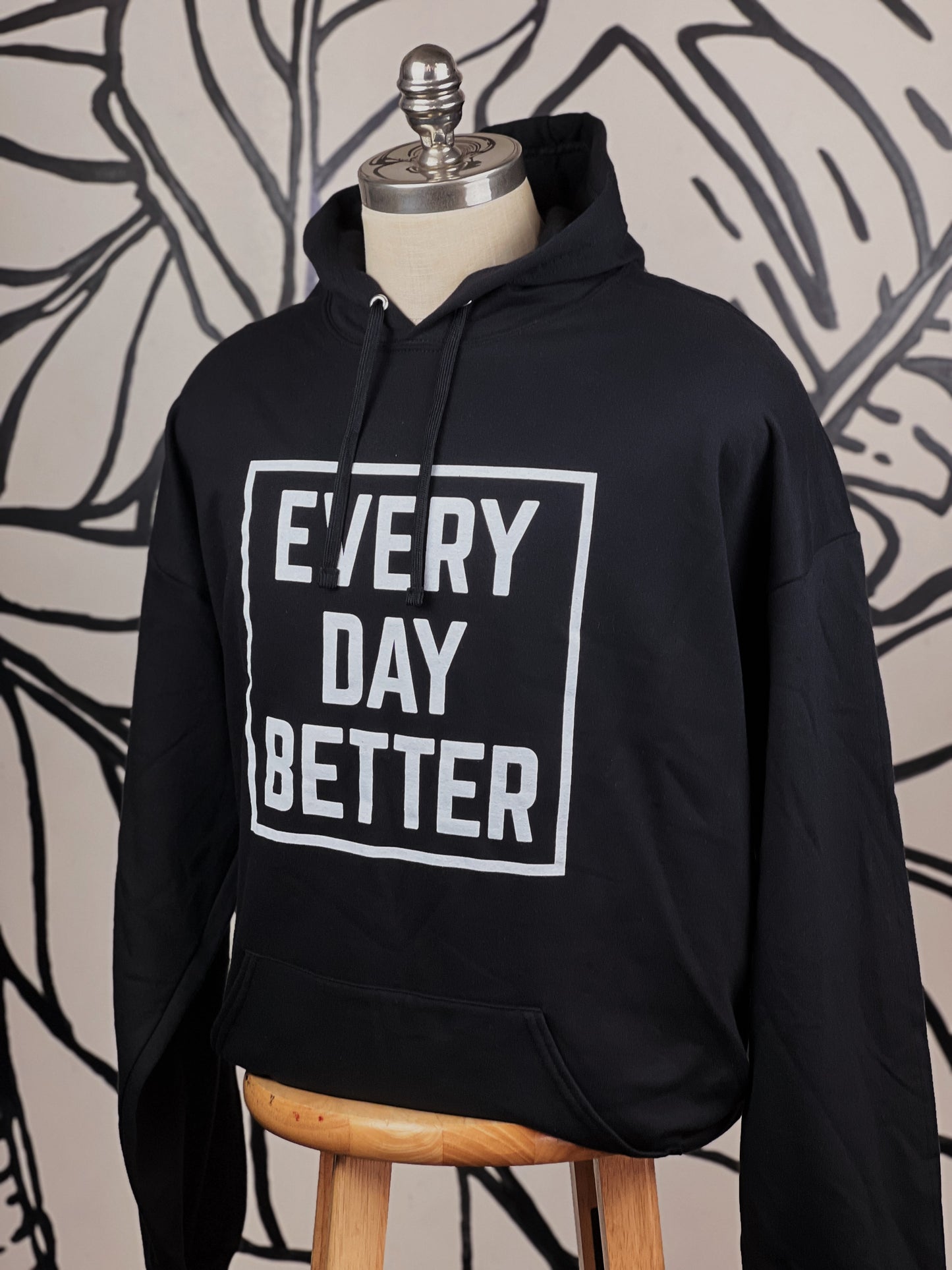 Black w/ White Every Day BETTER Box Logo Hoodie