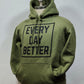 Olive w/ Black Every Day BETTER Box Logo Hoodie