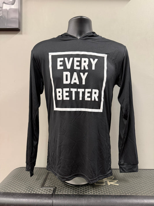 BLACK / WHITE DRI FIT HOODIE (box logo )