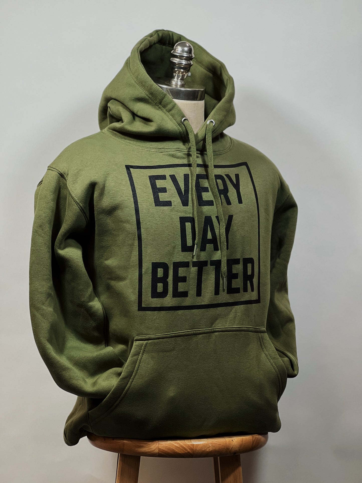 Olive w/ Black Every Day BETTER Box Logo Hoodie