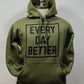 Olive w/ Black Every Day BETTER Box Logo Hoodie