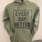 Military green / Black HOODIE