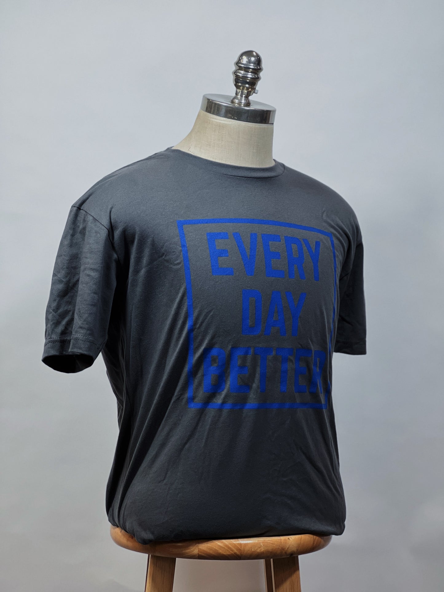 HVY MTL Grey w/ Royal Blue Every Day BETTER Box Logo Tee