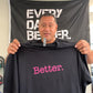BREAST CANCER AWARENESS : BLK/pink "better " tee collab @meanhawaii 🩷