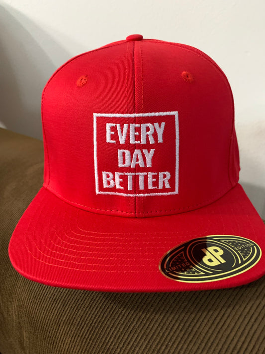 Red/white BOX LOGO snapback hat