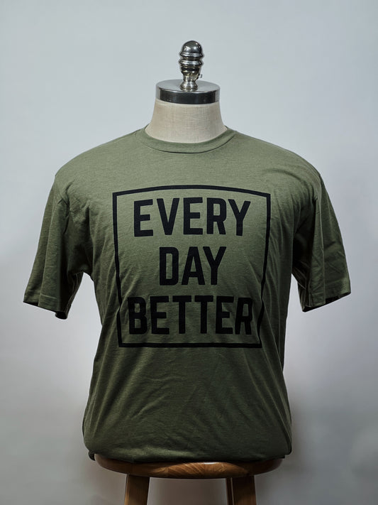 Olive w/ Black Every Day Better Box Logo Tee
