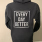 BLACK ZIP-UP BOX LOGO  Hoodie