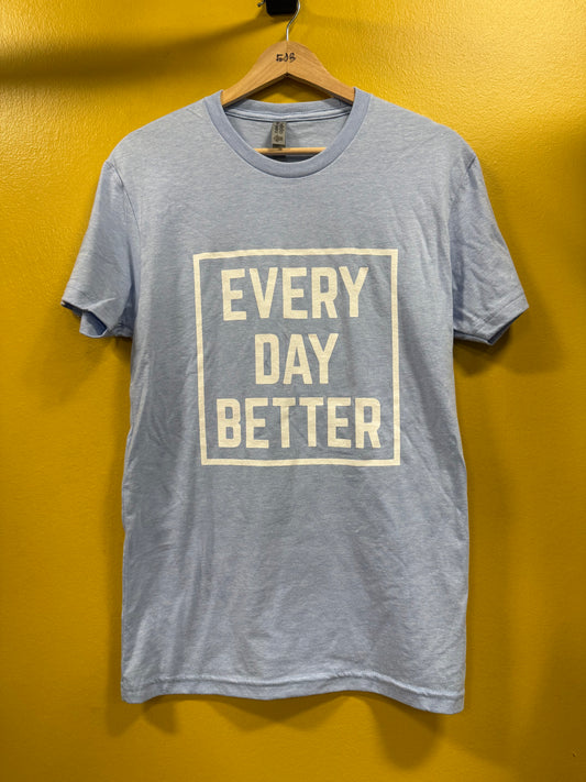 HEATHER COLUMBIA BLUE box logo tee