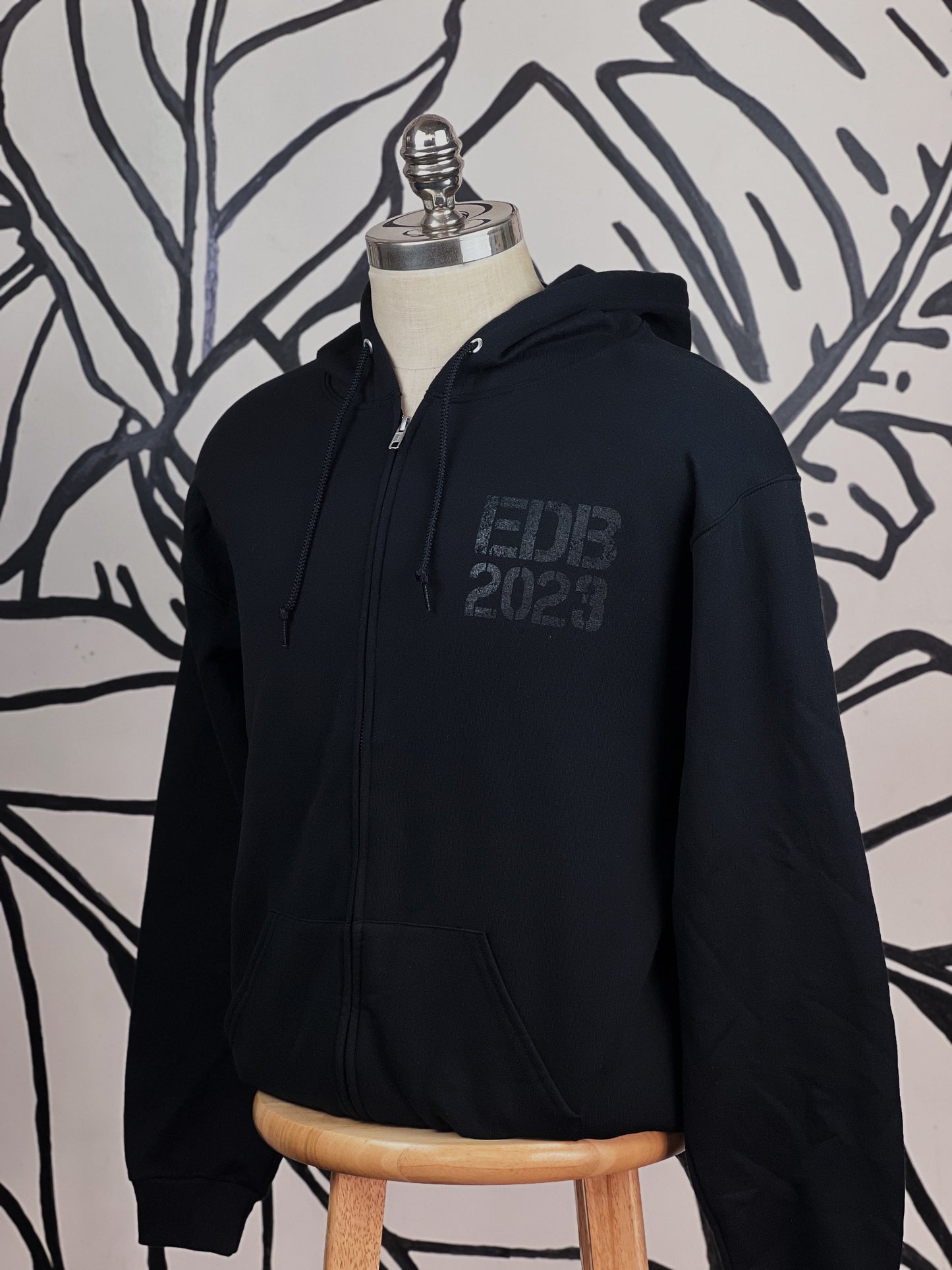 Zip-Up Black w/ Black Box Logo  Hoodie
