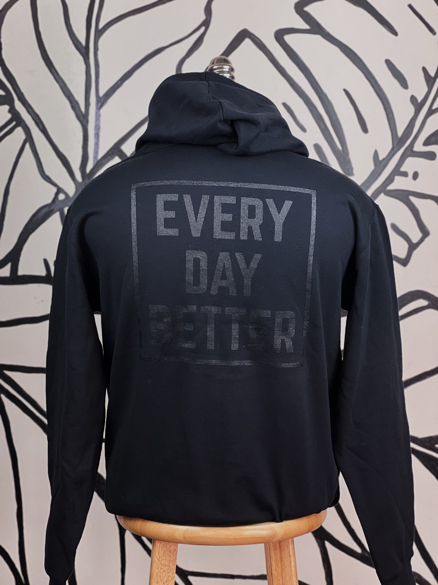 Zip-Up Black w/ Black Box Logo  Hoodie