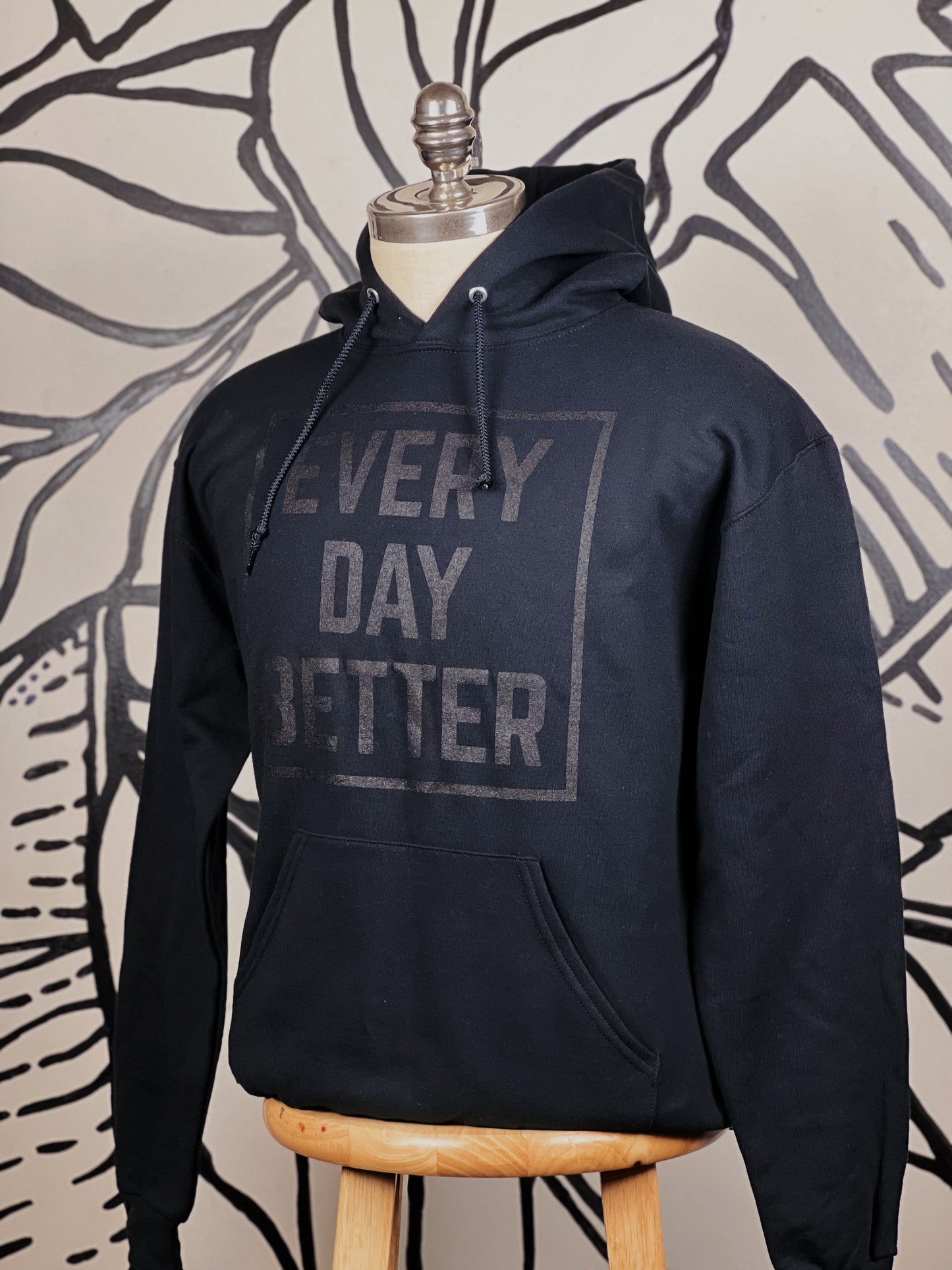 BLK on BLK Every Day Better Box Logo Hoodie