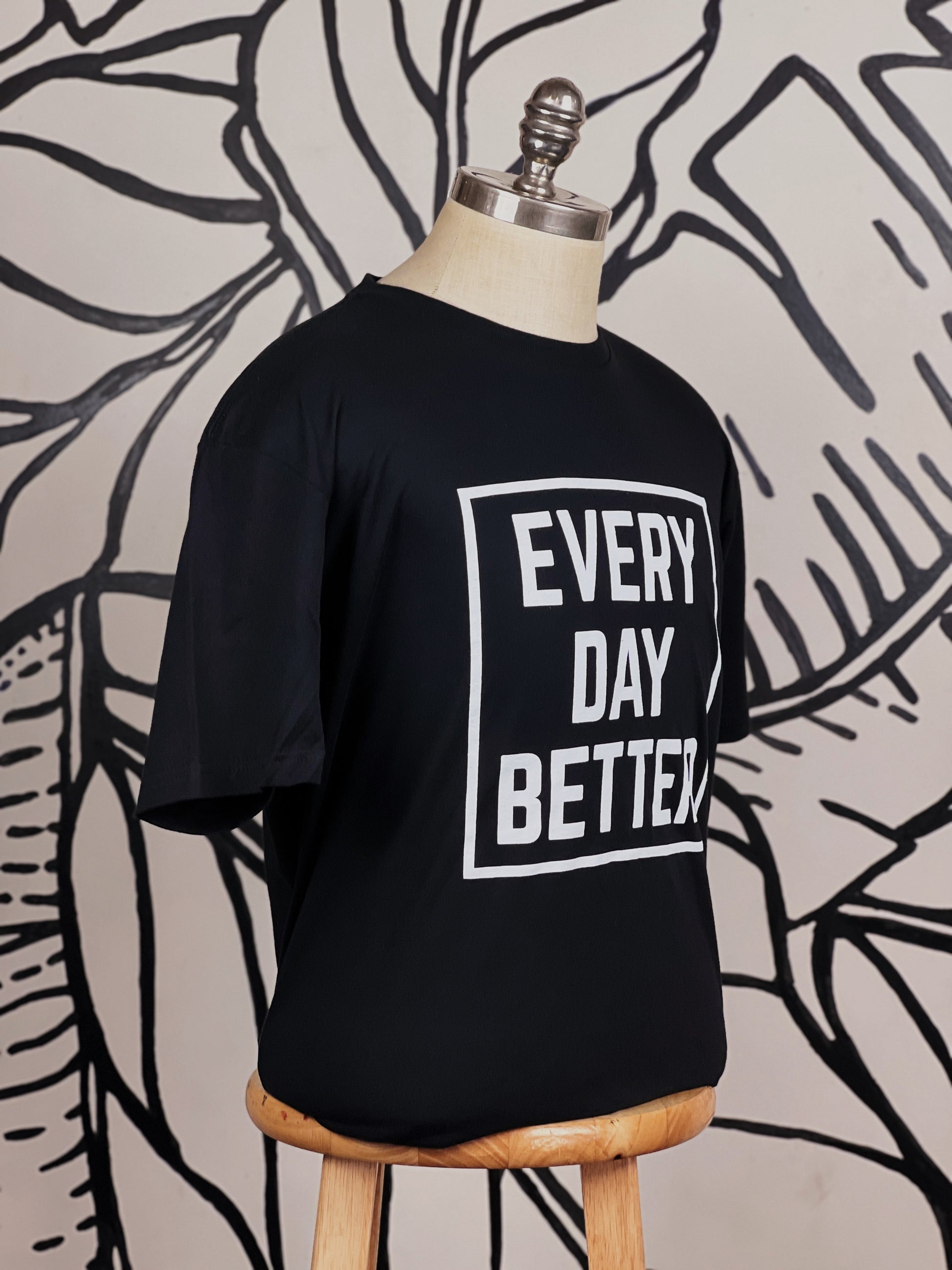 Black on Black Every Day BETTER Box Logo Tee – EVERY DAY BETTER HAWAII