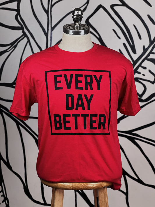 Red w/ Black Every Day BETTER Box Logo Tee