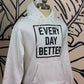 White w/ Black Box Logo  Hoodie
