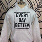 White w/ Black Box Logo  Hoodie