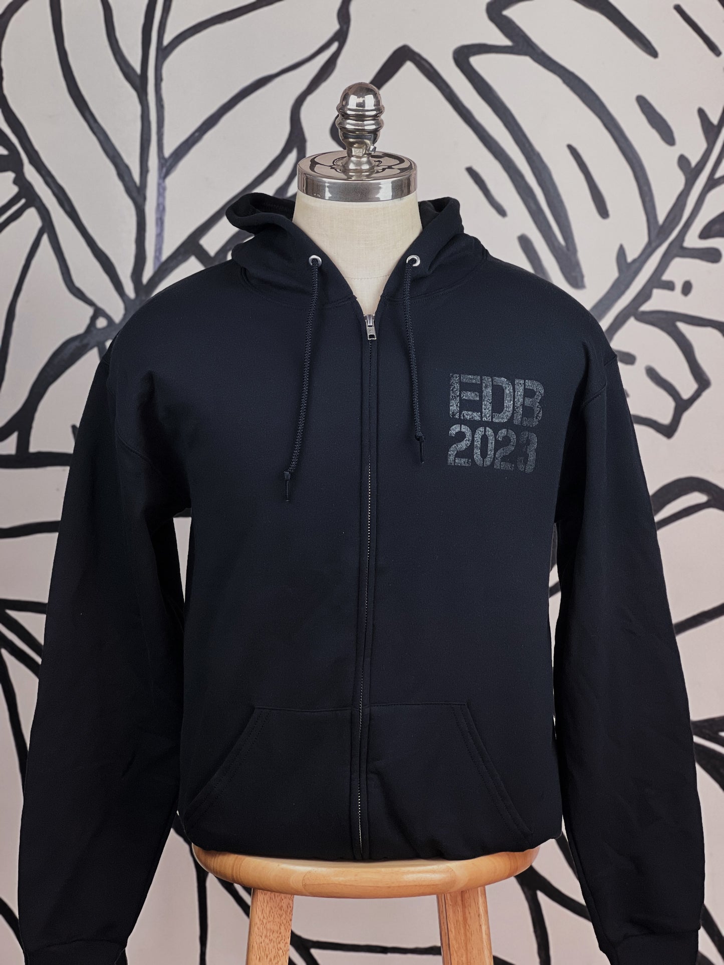 Zip-Up Black w/ Black Box Logo  Hoodie