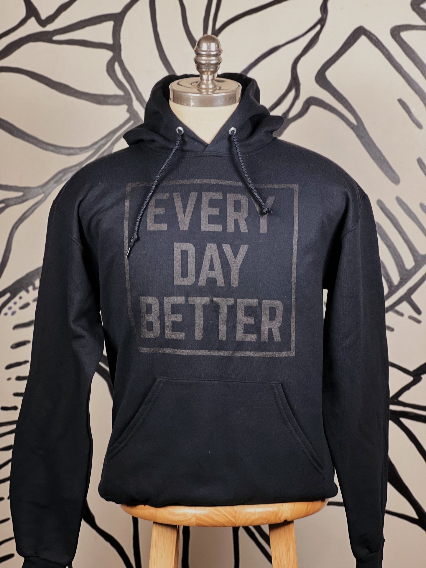 BLK on BLK Every Day Better Box Logo Hoodie