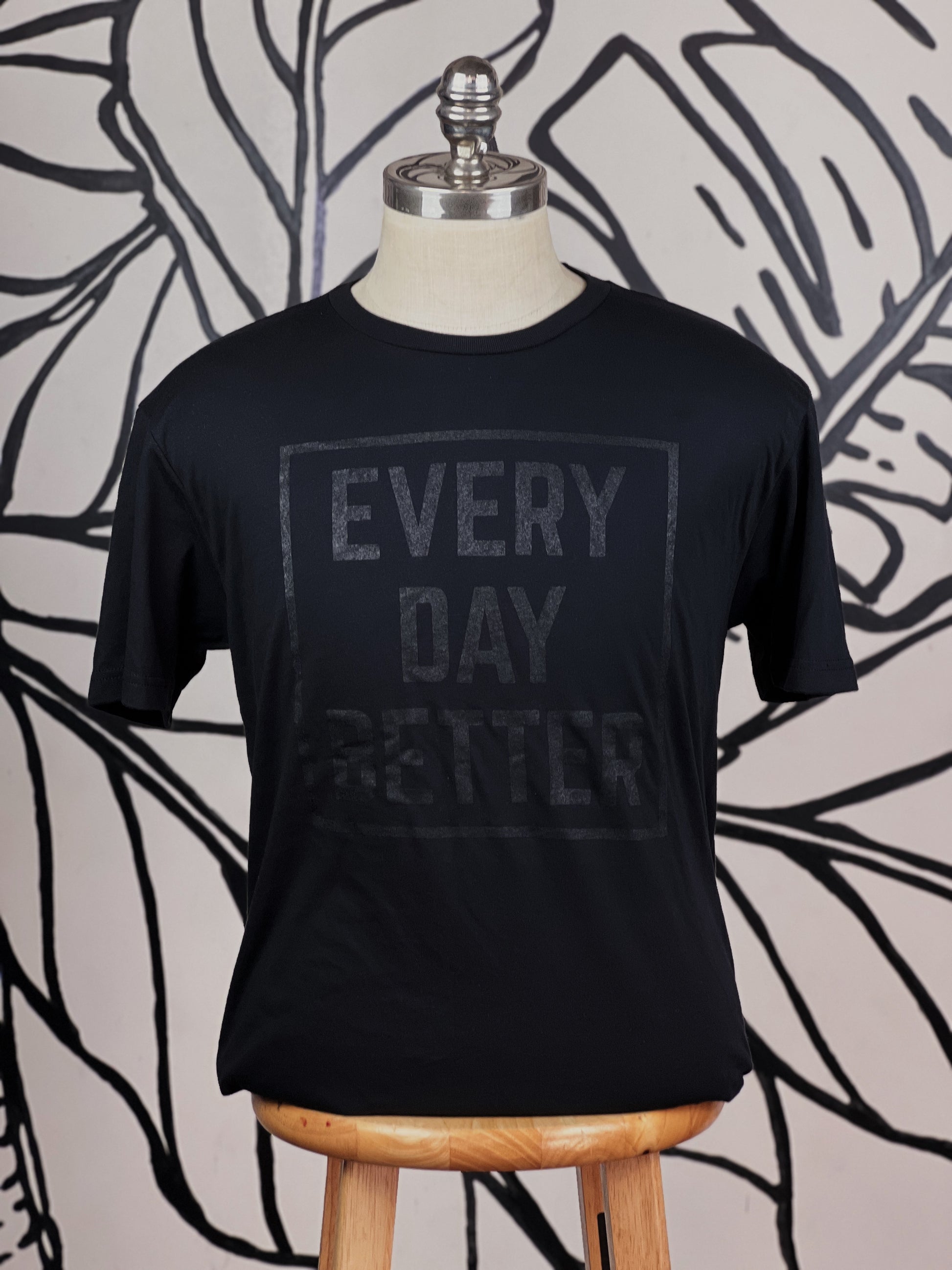 Black on Black Every Day BETTER Box Logo Tee – EVERY DAY BETTER HAWAII
