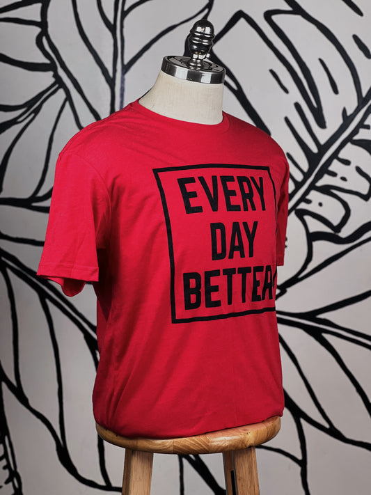 Red w/ Black Every Day BETTER Box Logo Tee