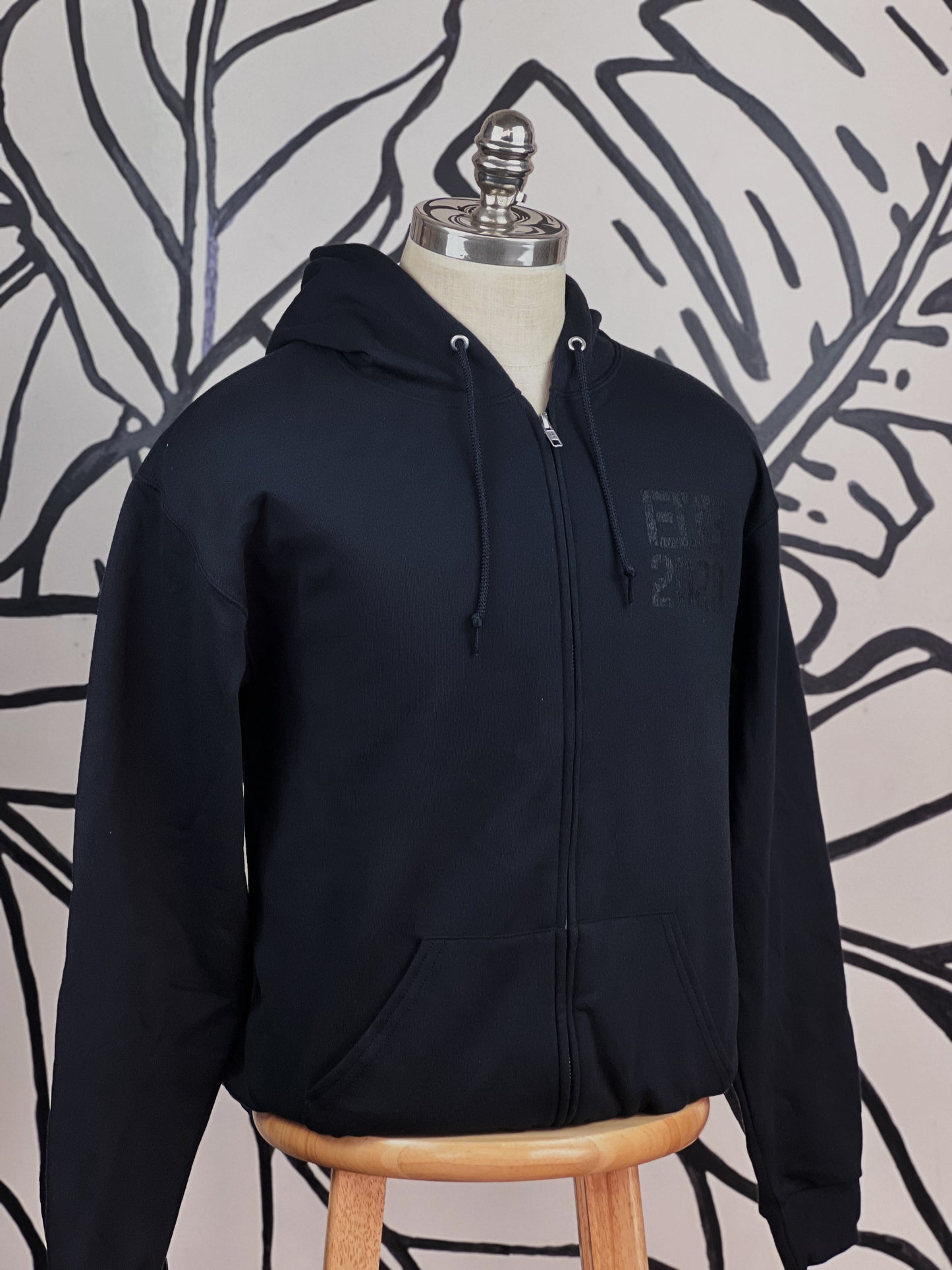 Zip-Up Black w/ Black Box Logo  Hoodie